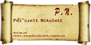 Páczelt Nikolett névjegykártya